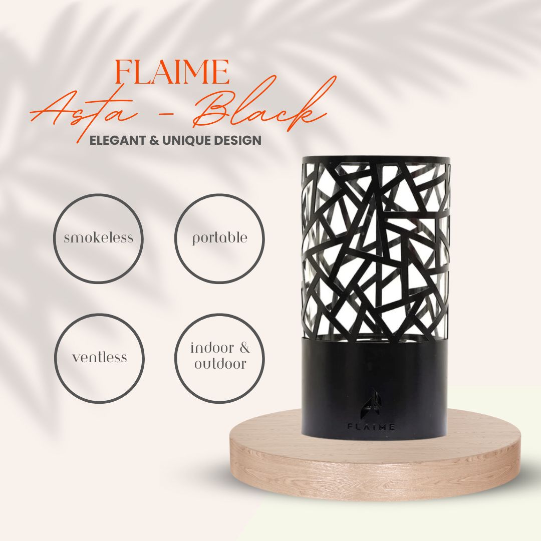 Asta Black Home Fireplace features